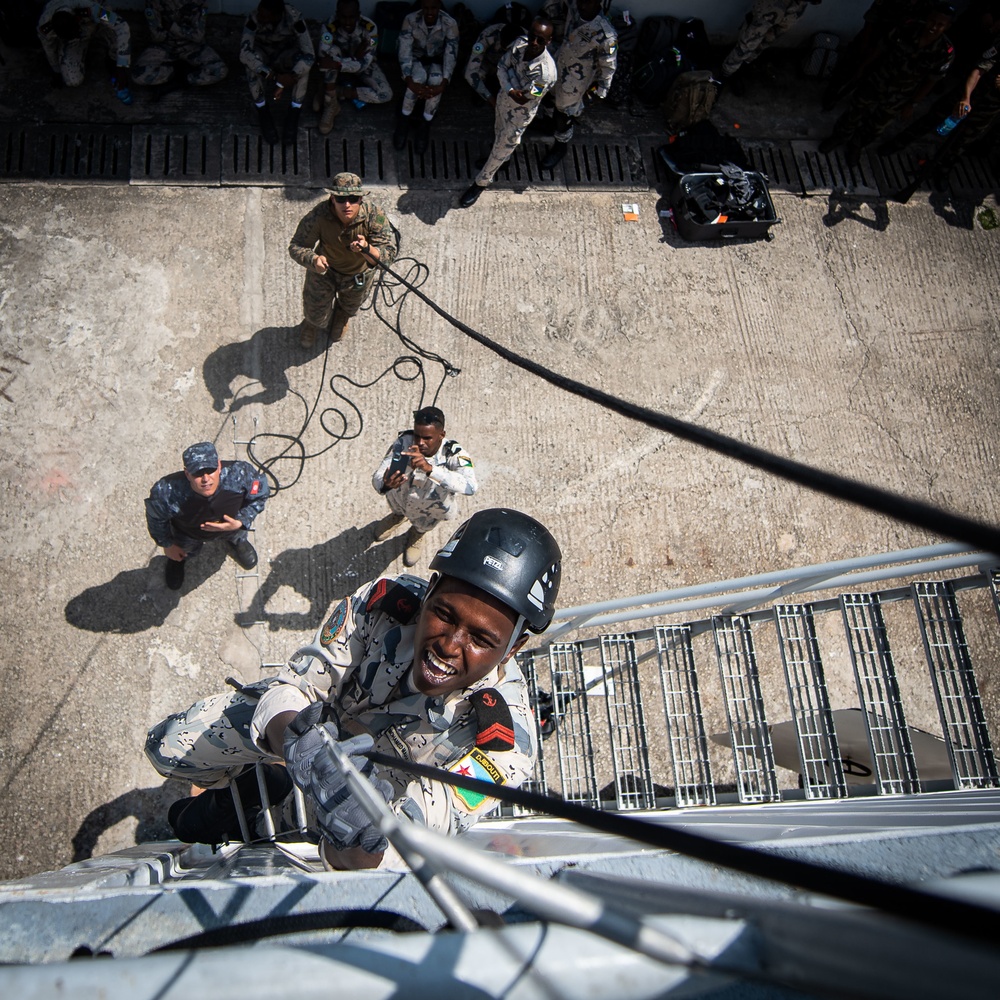 Cutlass Express 2023 participants conduct VBSS boarding training