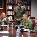 U.S. Marine Corps Col. Reginald J. McClam gives a base tour to the Commandant of the Columbian Marine Corps