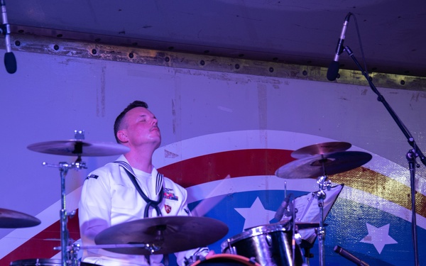 U.S. Naval Forces Europe Africa Band Performs at Camp Lemonnier Durring Cutlass Express 2023