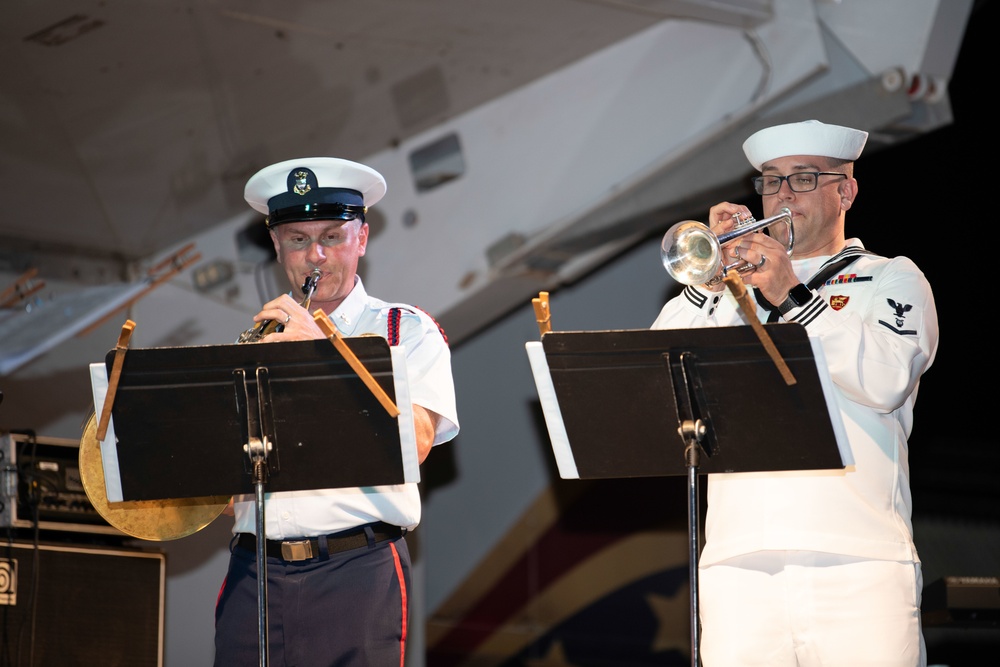 U.S. Naval Forces Europe Africa Band Performs at Camp Lemonnier Durring Cutlass Express 2023