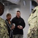 Retired Fleet Master Chief April Beldo-Lilley Speaks to member at Naval Station Great Lakes USO.