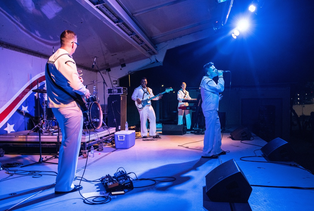 U.S. Naval Forces Europe Africa Band Performs at Camp Lemonnier During Cutlass Express 2023