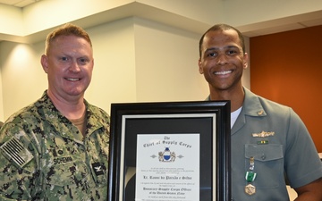 NAVSUP Fleet Logistics Center San Diego Brazilian Naval exchange officer appointed honorary U.S. Supply Corps officer