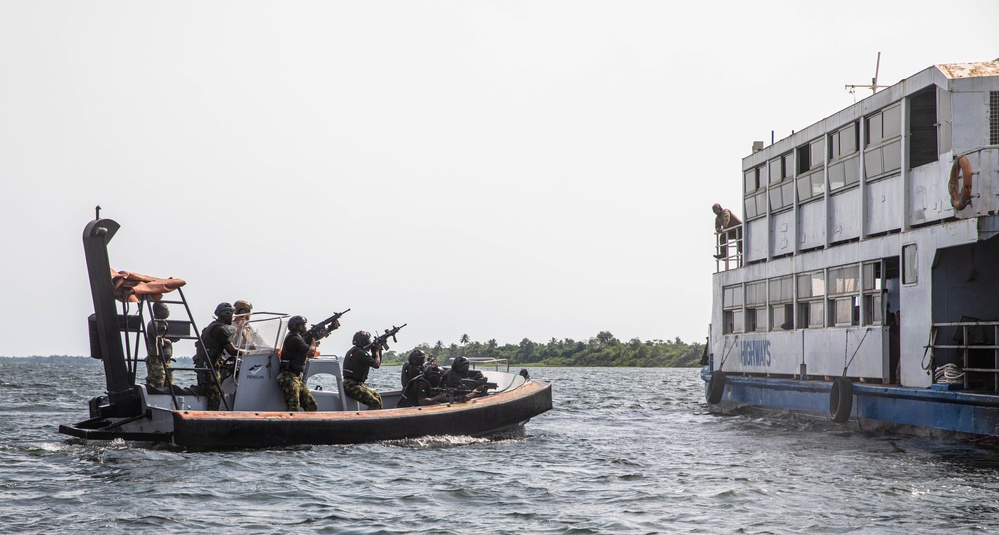 Nigerian Special Forces conduct a VBSS Training Exercise during Flintlock