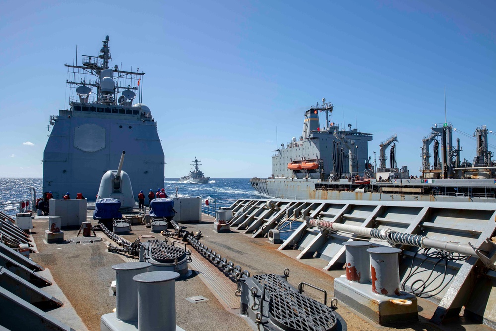 USS Normandy Conducts Replenishment-at-Sea