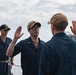 USS Farragut Sailor Reenlists While Underway