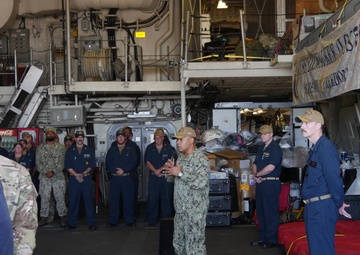 USS Milwaukee Conducts All-Hands Call in Ponce