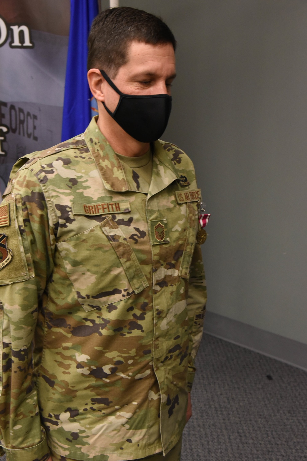 Senior Master Sgt. Steve Griffith is awarded the Meritorious Service Medal