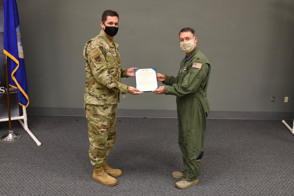 Senior Master Sgt. Steve Griffith is awarded the Meritorious Service Medal
