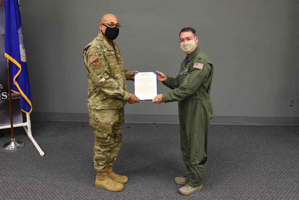 U.S. Air Force Tech. Sgt. Tyree Reeves receives Air Force Commendation Medal