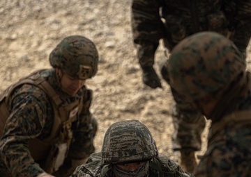 U.S. Marines with 3rd Maintenance Battalion and Republic of Korea Marines maneuver obstacle courses together during Korean Marine Exercise Program