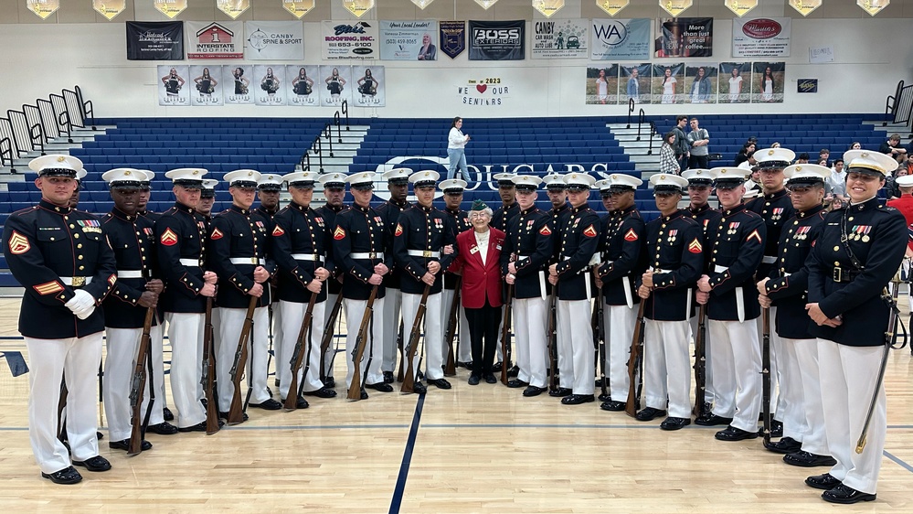 U.S. Marine Corps Battle Color Detachment Performs in Oregon