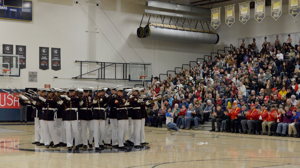 U.S. Marine Corps Battle Color Detachment Performs in Oregon