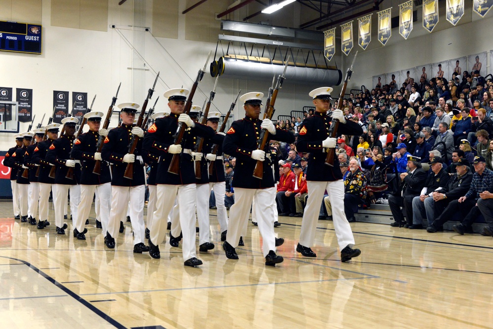 U.S. Marine Corps Battle Color Detachment Performs in Oregon