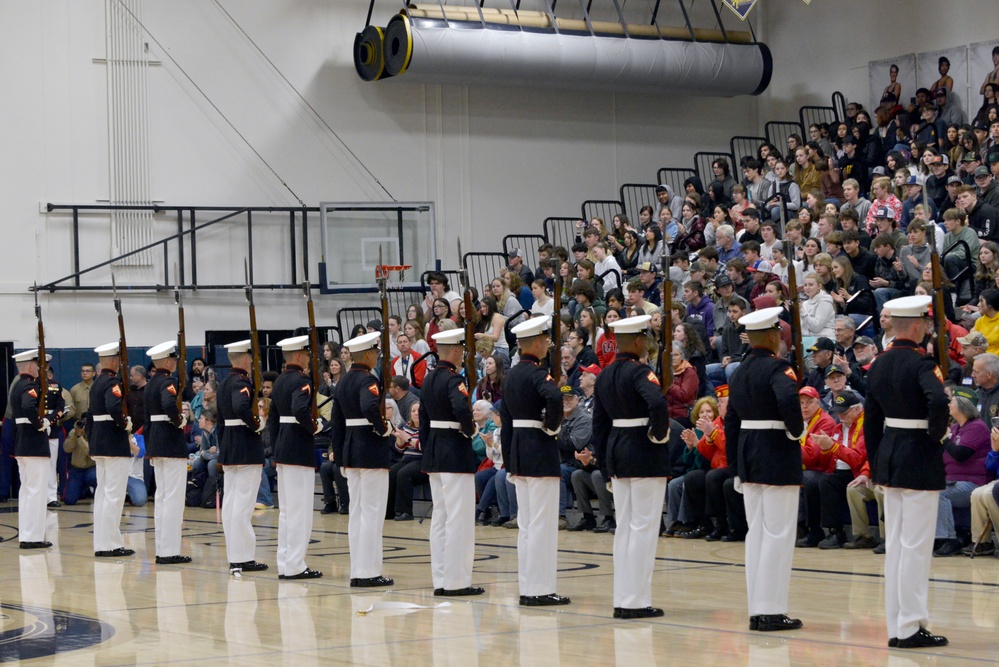 U.S. Marine Corps Battle Color Detachment Performs in Oregon