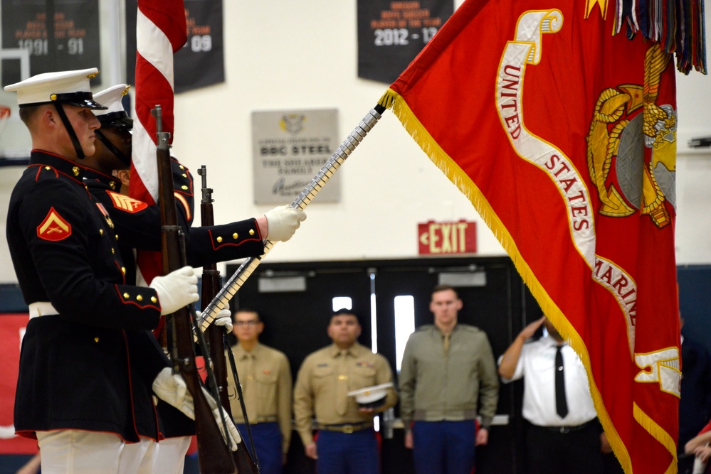 U.S. Marine Corps Battle Color Detachment Performs in Oregon