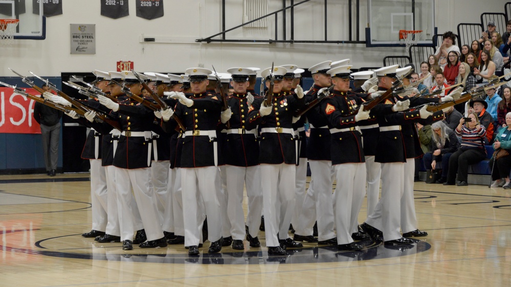 U.S. Marine Corps Battle Color Detachment Performs in Oregon