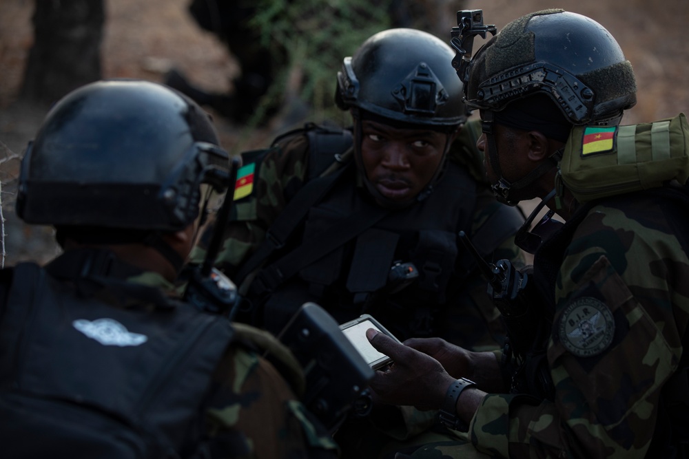 Cameroon Armed Forces conduct a simulated KLE during Flintlock