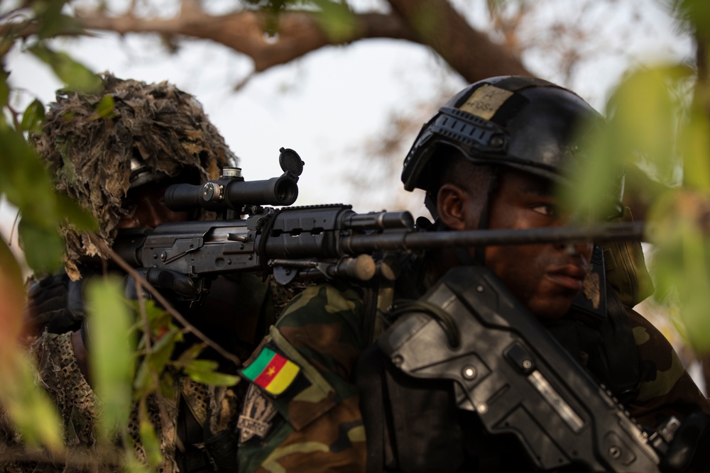 Cameroon Armed Forces conduct a simulated KLE during Flintlock