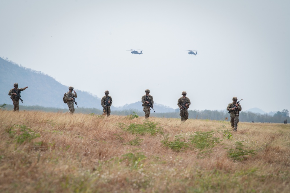 U.S. and Thai forces simulate an airfield Seizure during Cobra Gold 23