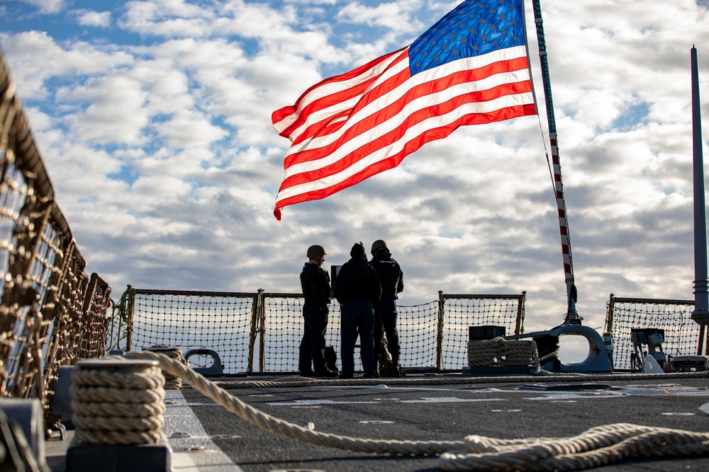 USS Porter Departs Rostock, Germany
