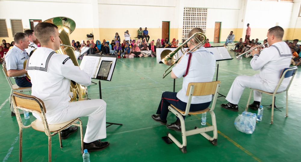 U.S. Naval Forces Europe Africa Band Performs at Camp Lemonnier During Cutlass Express 2023