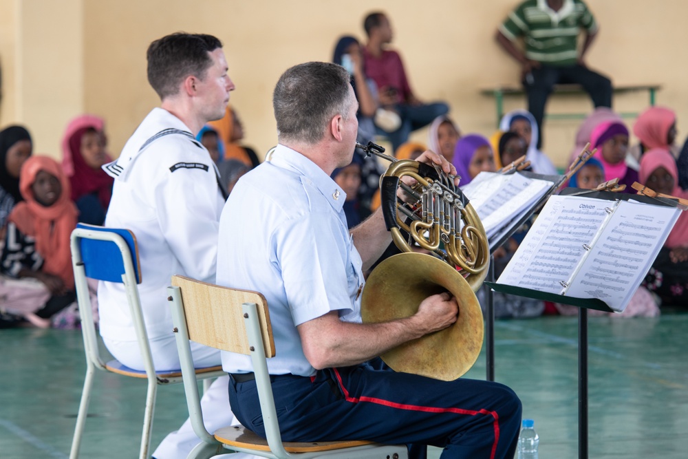 U.S. Naval Forces Europe Africa Band Performs at Camp Lemonnier During Cutlass Express 2023