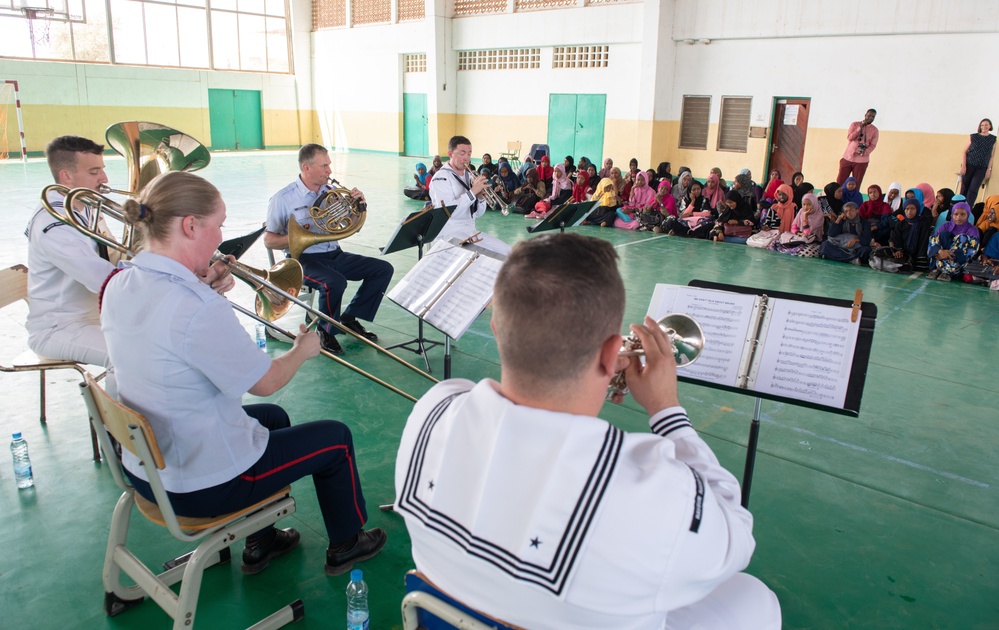 U.S. Naval Forces Europe Africa Band Performs at Camp Lemonnier During Cutlass Express 2023