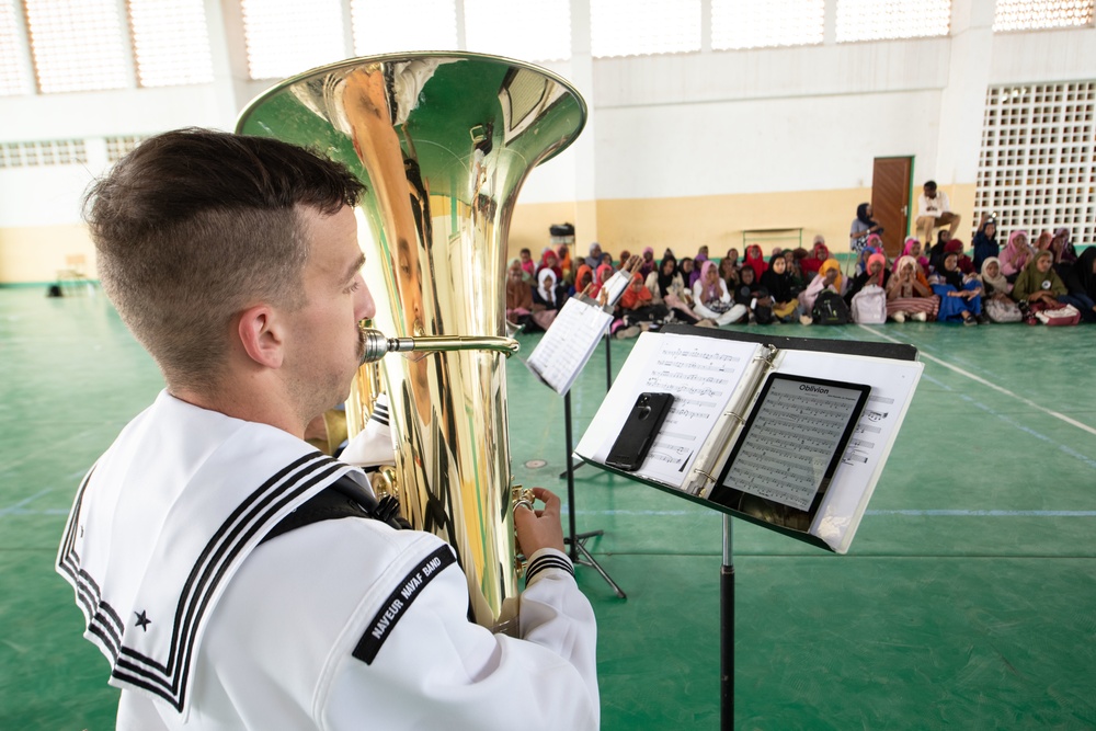 U.S. Naval Forces Europe Africa Band Performs at Camp Lemonnier During Cutlass Express 2023