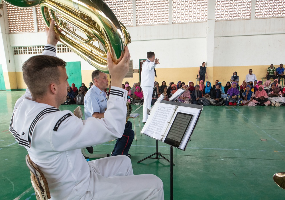 U.S. Naval Forces Europe Africa Band Performs at Camp Lemonnier During Cutlass Express 2023