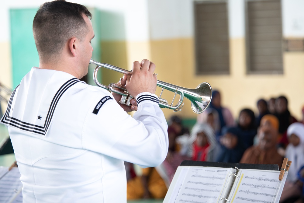 U.S. Naval Forces Europe Africa Band Performs at Camp Lemonnier During Cutlass Express 2023