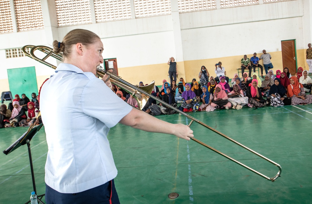 U.S. Naval Forces Europe Africa Band Performs at Camp Lemonnier During Cutlass Express 2023