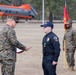 Officer Gabriel George receives the Navy &amp; Marine Corps Commendation Medal at MCAS Beaufort