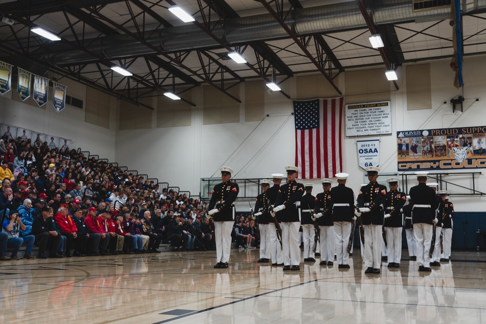 Silent Drill Platoon Performs for Canby High School