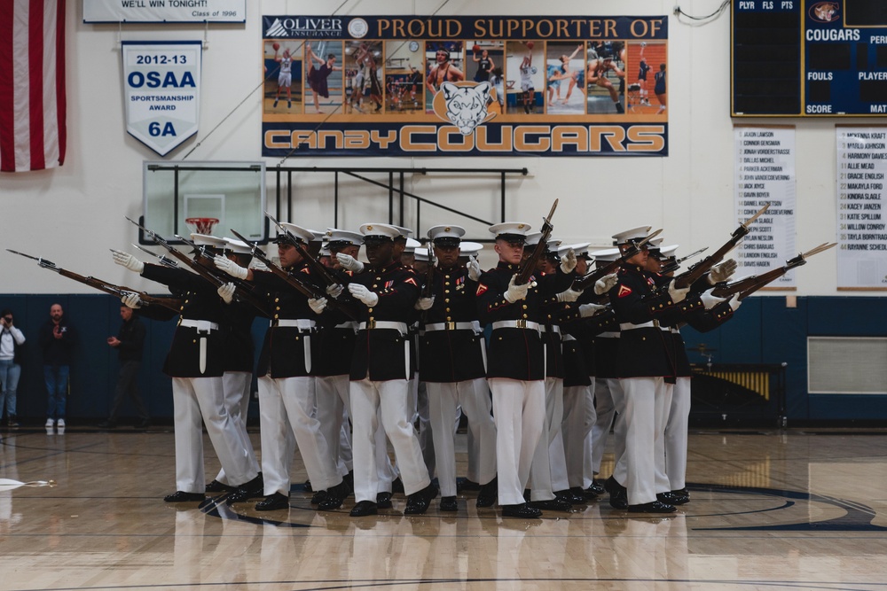 Silent Drill Platoon Performs for Canby High School