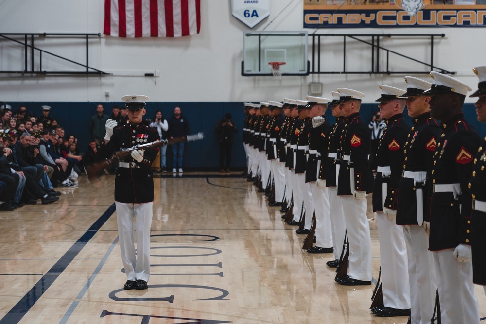 Silent Drill Platoon Performs for Canby High School