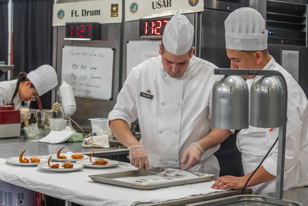 Sgt. Steven Philipps finishes preparing the dessert