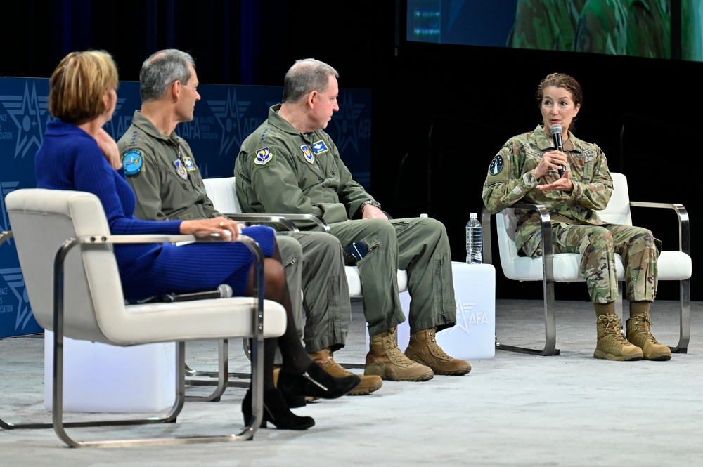 Gen. Wilsbach, Hecker, LtGen Armagno panel discussion at AFA 2023 Warfare Symposium