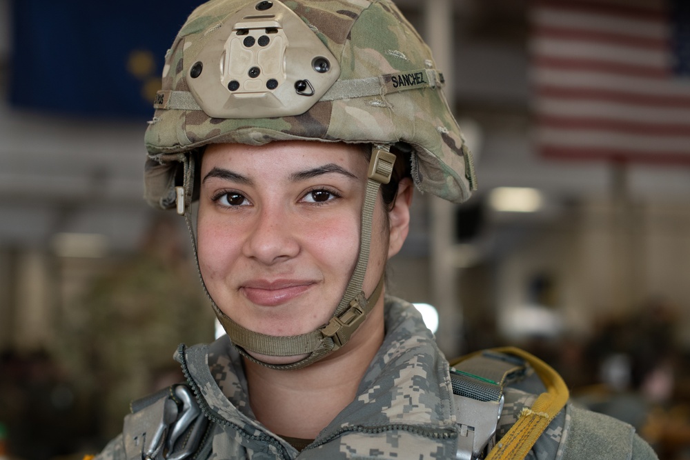 Ladies of 11th Airborne leap during all-women jump