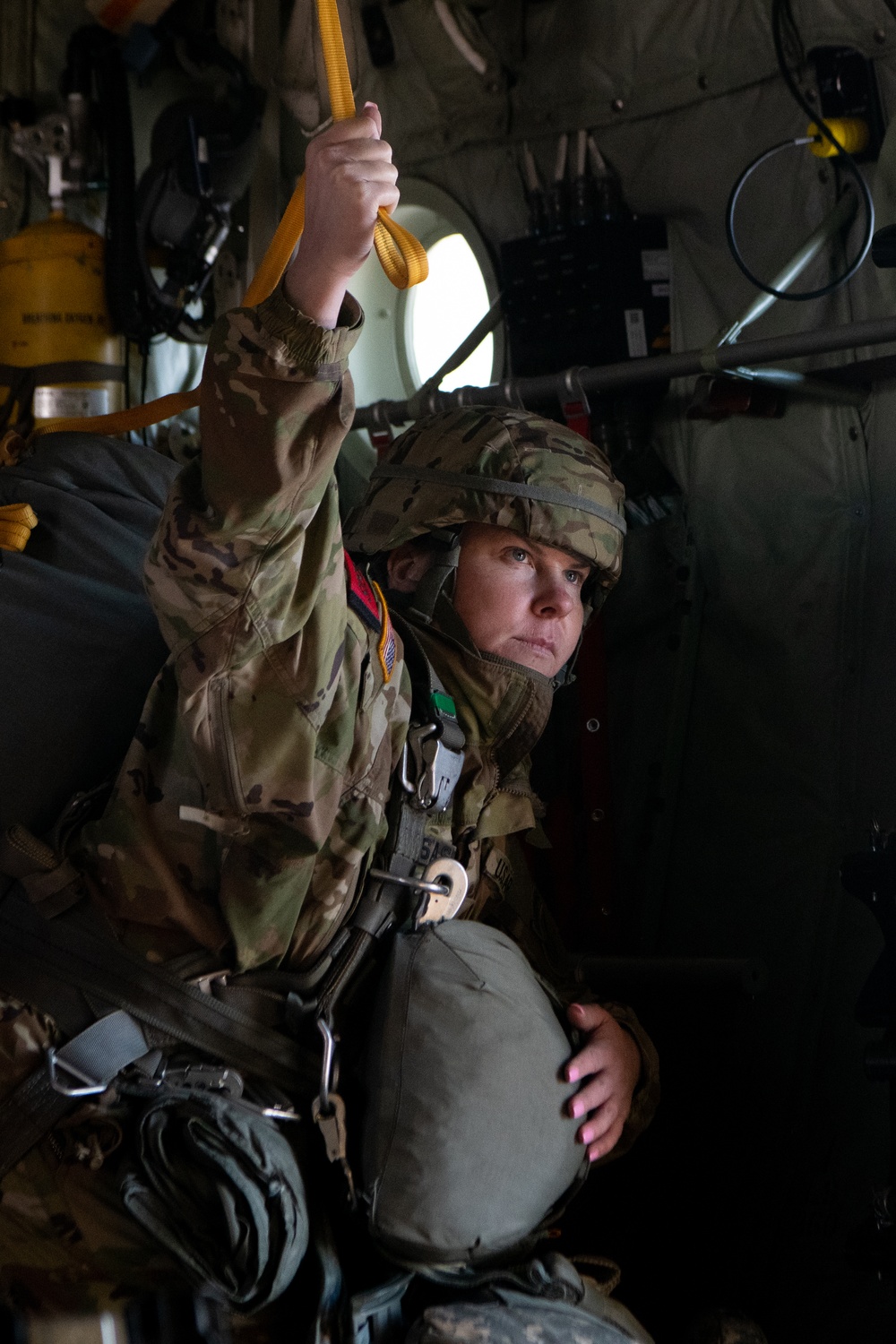 Ladies of 11th Airborne leap during all-women jump