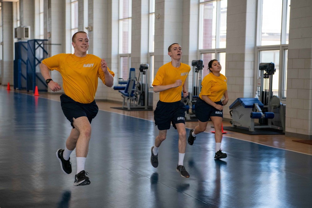 Recruits train on physical fitness at Recruit Training Command