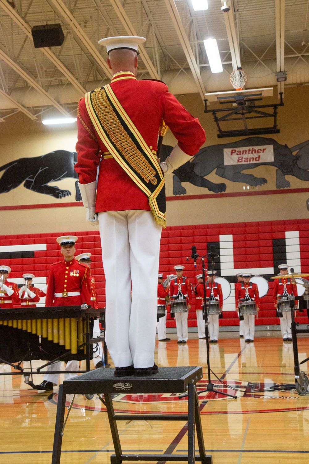 The Silent Drill Platoon and The Commandant's Own Drum &amp; Bugle Corps perform at Snohomish High School