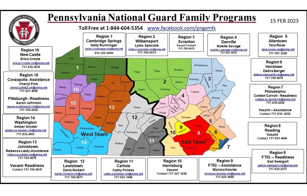 PA NG Family Programs Map