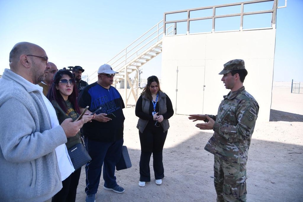 Kuwaiti Media visit Camp Buehring on an ASG-KU guided tour, March, 2023