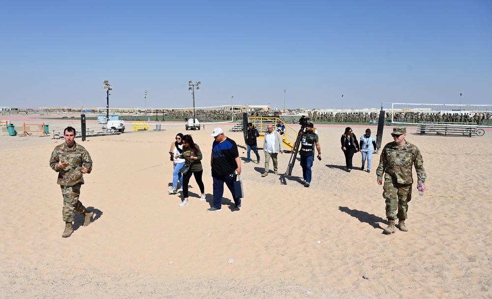 Kuwaiti Media visit Camp Buehring on an ASG-KU guided tour, March, 2023