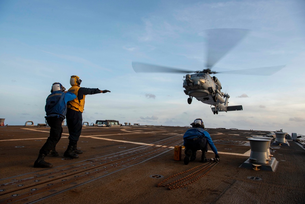 Wayne E. Meyer Conducts Flight Operations