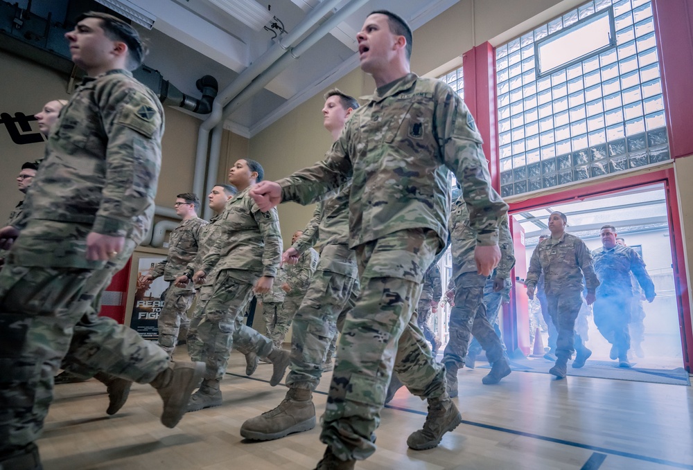 Charlie Battery, 5th Battalion, 7th Air Defense Artillery air defenders return to Baumholder after deployment