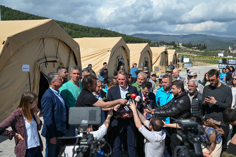 The U.S. Ambassador to Türkiye hands over DoD field hospital to Turkish Government’s Ministry of Health