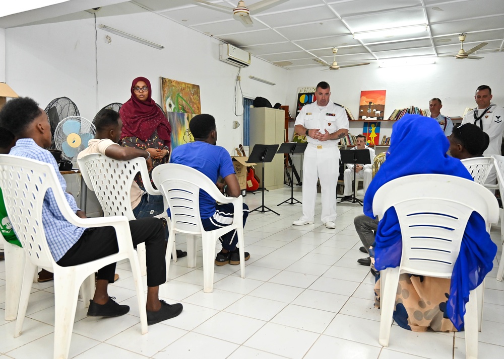 U.S. Naval Forces Europe Africa Band Performs at Djiboutian Institute of Art