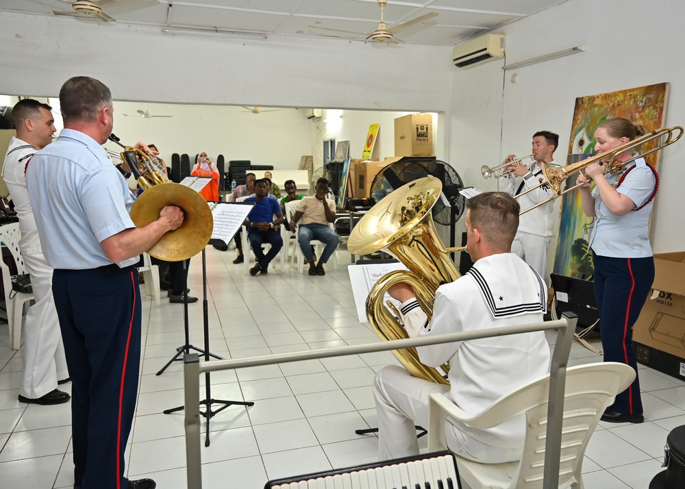 U.S. Naval Forces Europe Africa Band Performs at Djiboutian Institute of Art